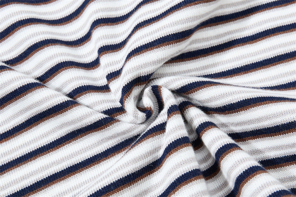 American Vintage Striped Polo Shirt – Mafaer Racing Embroidered Short Sleeve
