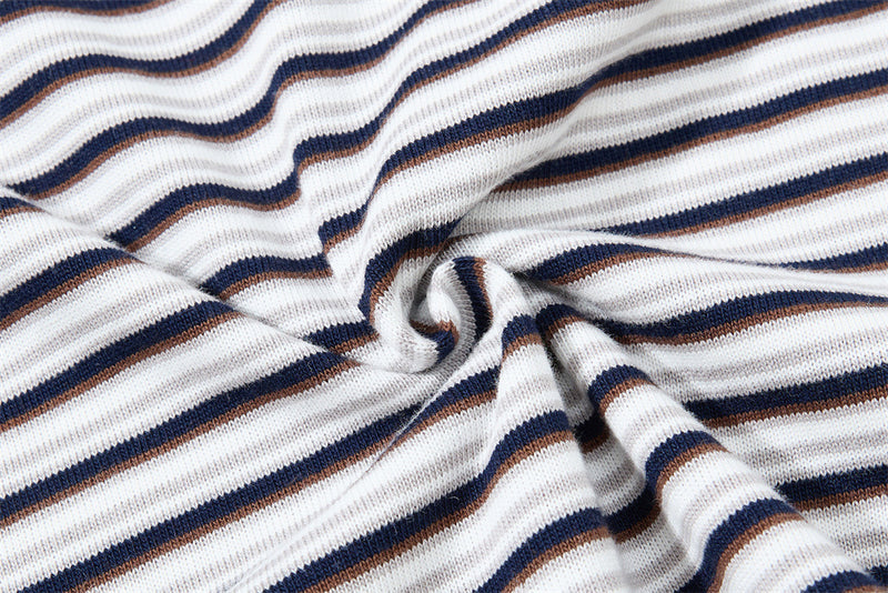 American Vintage Striped Polo Shirt – Mafaer Racing Embroidered Short Sleeve