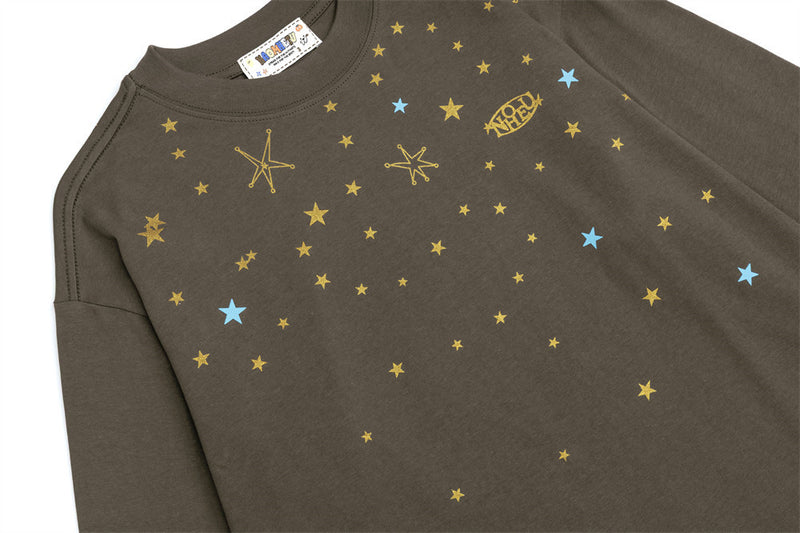 Camiseta de manga larga oversize con estampado de estrellas – Top urbano de corte relajado