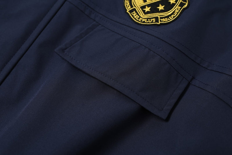 Oversized Harrington Jacket with Embroidered Badge Patch