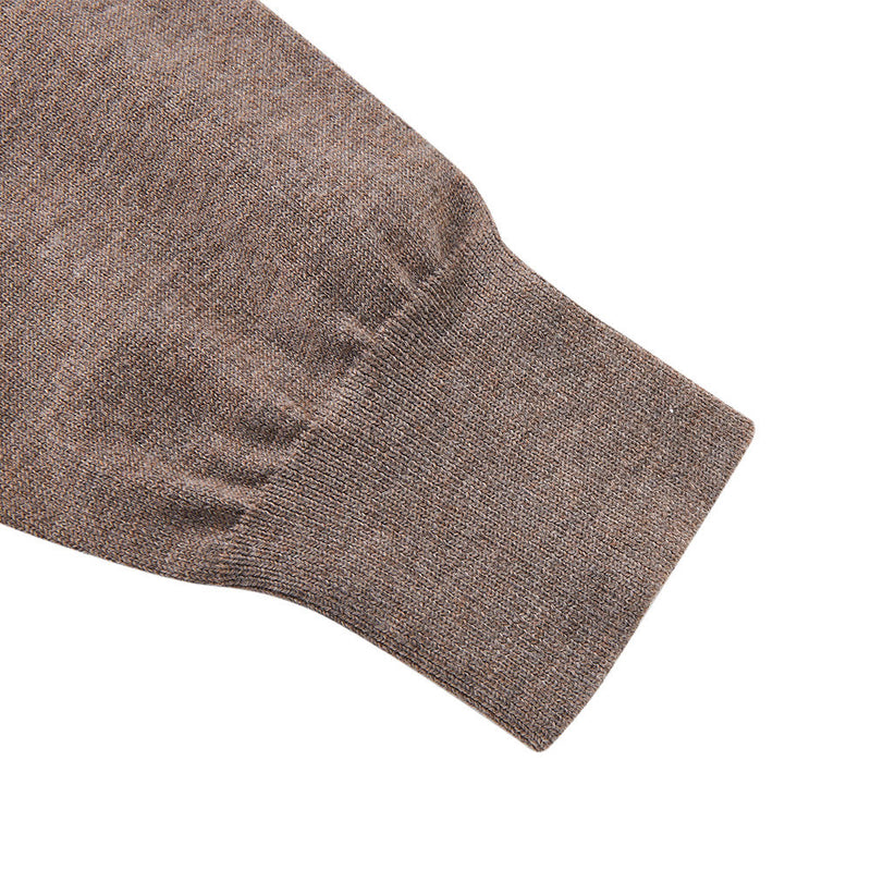 Men's Mock Neck Button-Placket Pullover Sweater