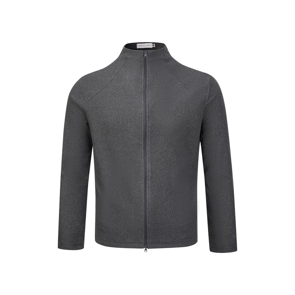 Men's Slim-Fit Full-Zip Mock Neck Knit Jacket – Long Sleeve Sport Cardigan