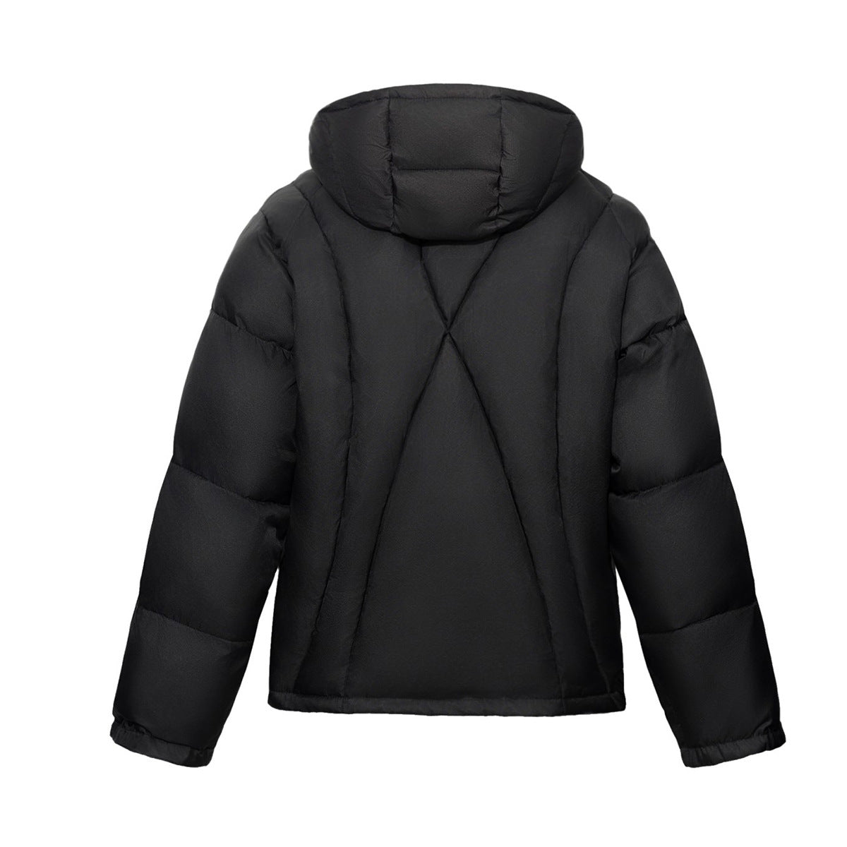 Daunenjacke mit Kapuze, unregelmäßiger Steppung & abnehmbarer Kapuze