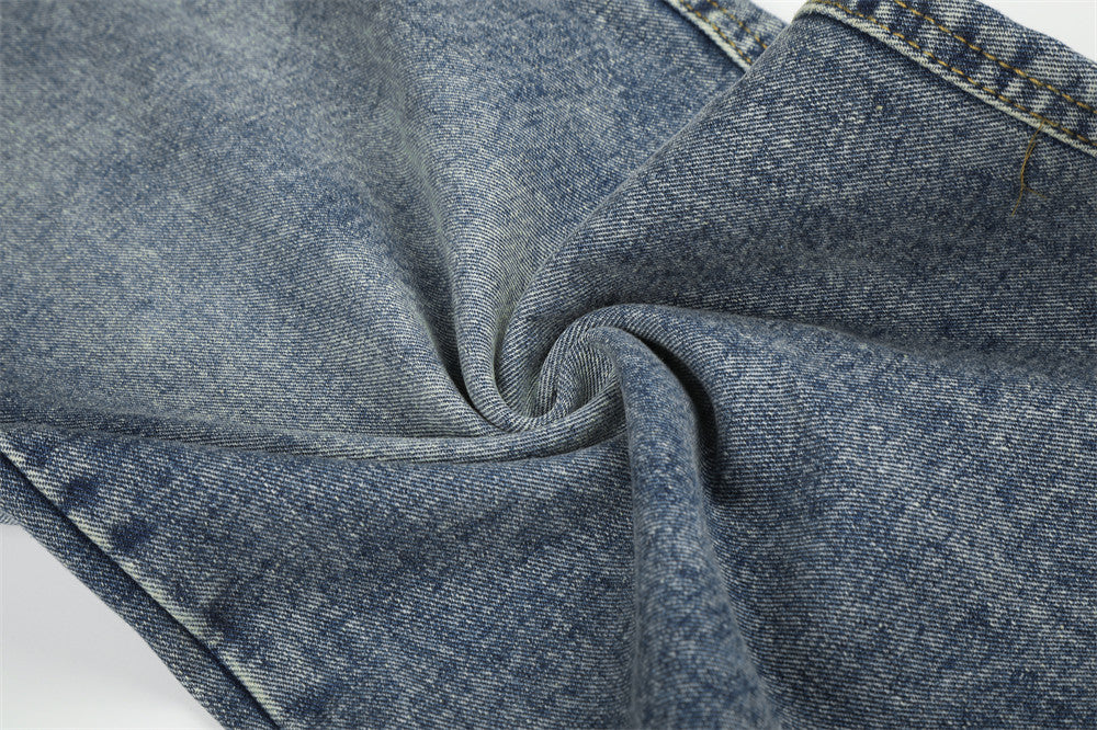 Vaqueros de Pierna Ancha para Hombre – Cintura de Leopardo, Corte Barrel Holgado y Denim Lavado