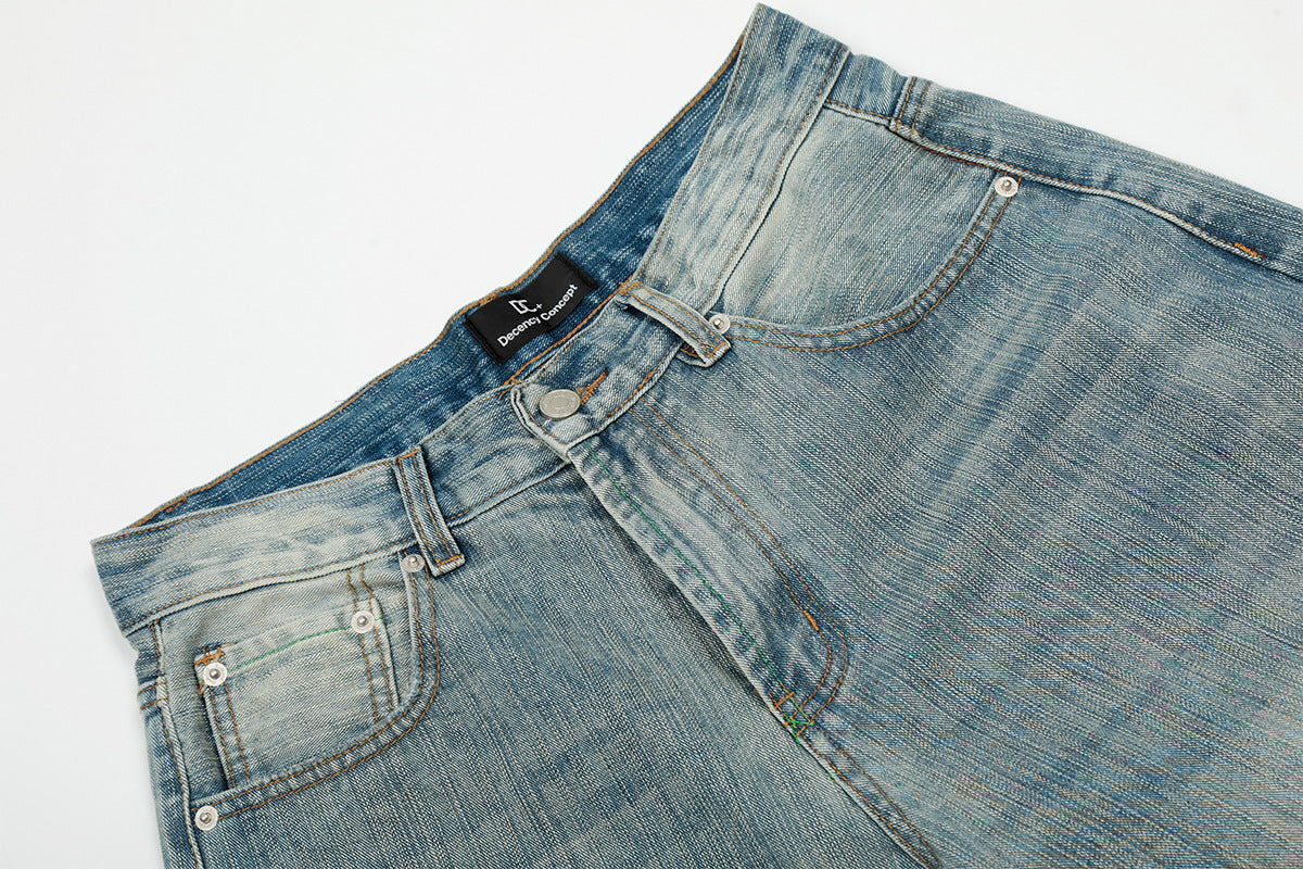 Hellblaue Baggy-Jeans für Herren – Wide-Leg-Denim mit Vintage-Waschung