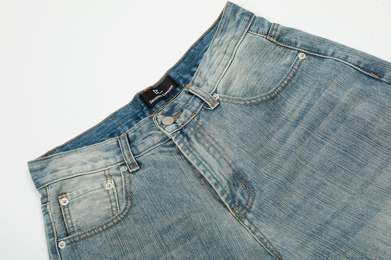 Hellblaue Baggy-Jeans für Herren – Wide-Leg-Denim mit Vintage-Waschung