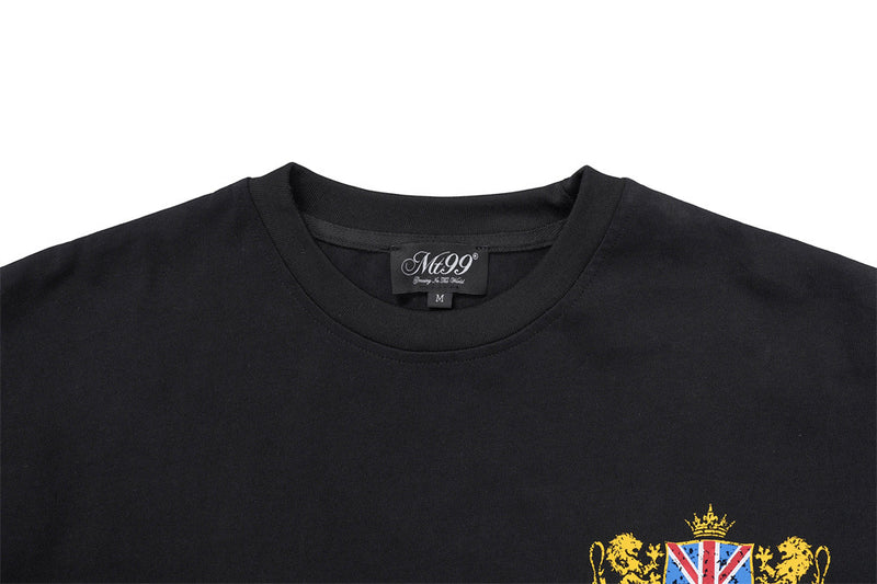 Men's Designer T-Shirt Faux-Layered Long Sleeve Union Jack Graphic Tee