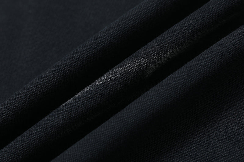 Men's Washed Faux Two-Piece Polo Sweatshirt – Black Distressed Layered Top