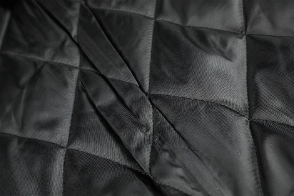 Rose Camo Bomber Jacket with Faux Fur Hood Collar and Cross Back Patch