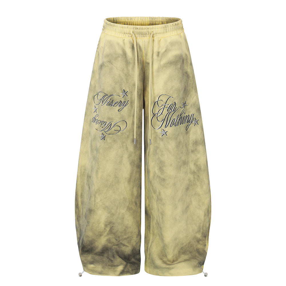 Misery For Nothing Tie-Dye Wide Leg Sweatpants – Vintage Punk Baggy Trousers