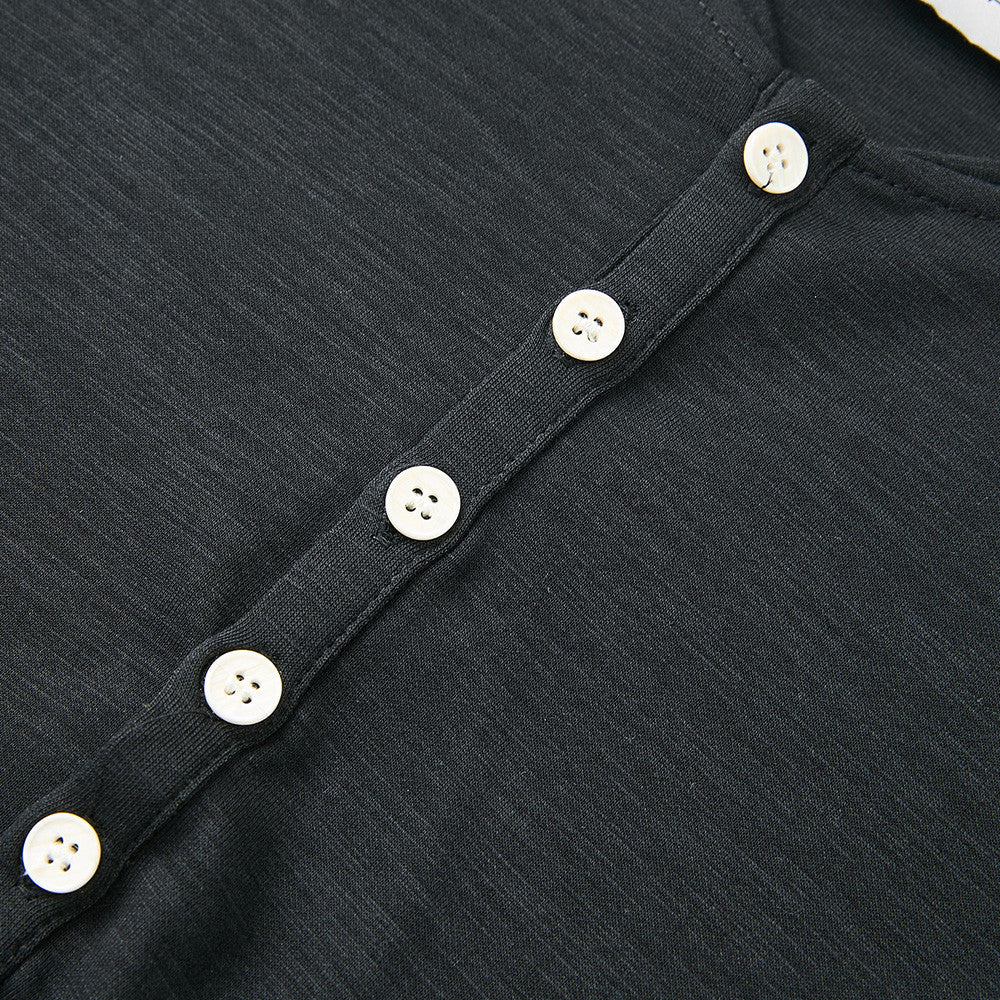 Men's Long Sleeve Henley Shirt – Relaxed Fit Button Placket