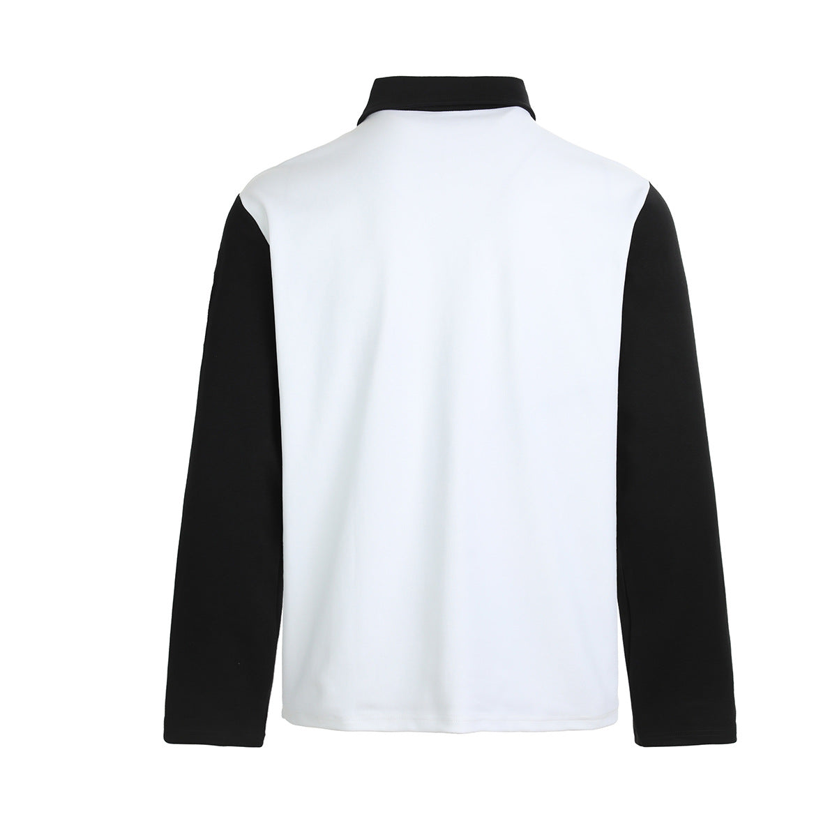 Benchmark Long-Sleeve Rugby Polo Shirt – Colorblock Diagonal Stripe & Crest