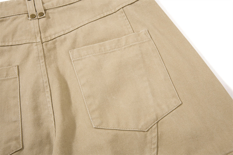 Wide-Leg Cargo Pants with Multi-Pocket Deconstructed Design