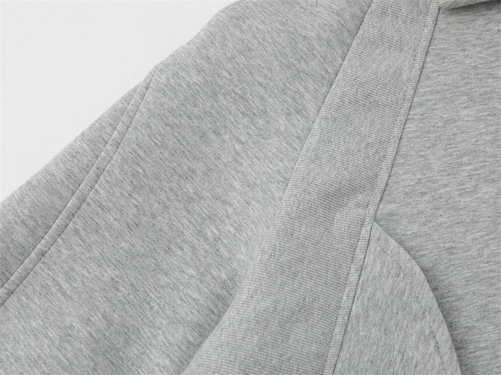 Stand Collar Zip-Up Jacket – Relaxed Fit with Drawstring Hem & Snap Detail
