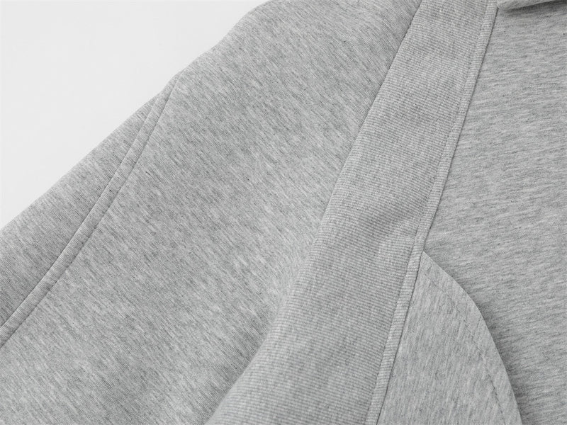 Stand Collar Zip-Up Jacket – Relaxed Fit with Drawstring Hem & Snap Detail