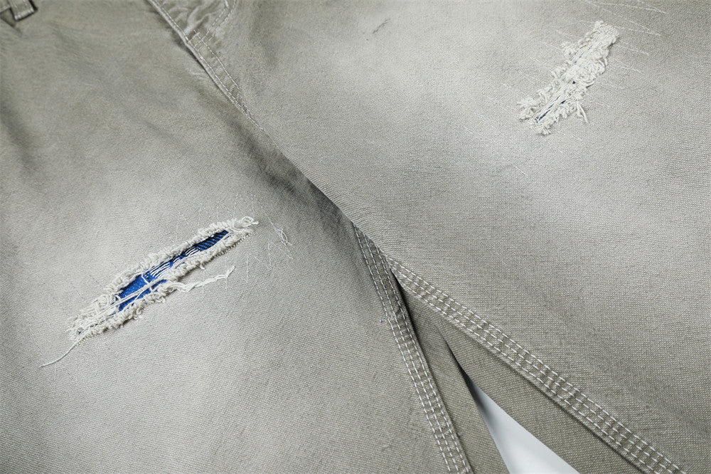 Jean carpenter large – Pantalon homme gris délavé déstructuré à coupe droite