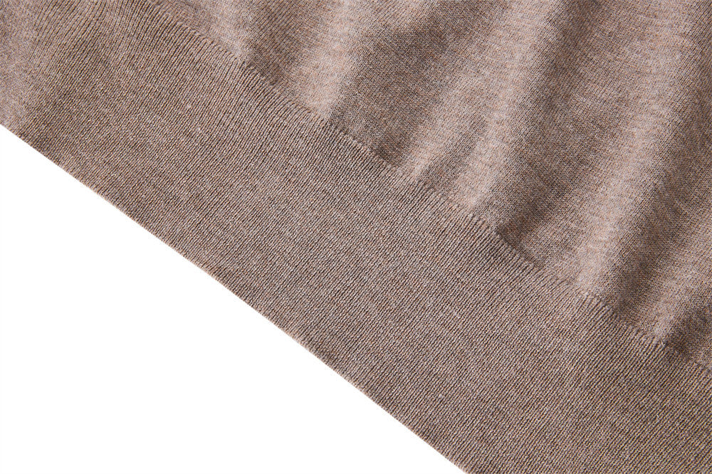 Men's Mock Neck Button-Placket Pullover Sweater