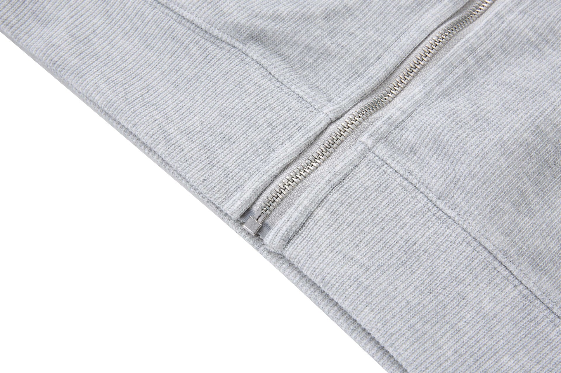 Veste homme côtelée zippée à col montant – Style sportswear vintage délavé