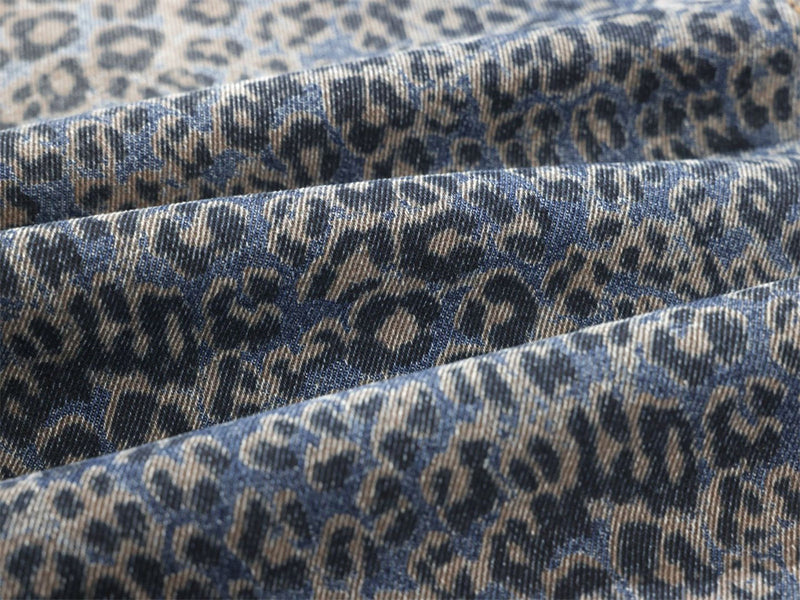 Leopard Print Wide-Leg Baggy Jeans – Oversized Curved Denim Pants