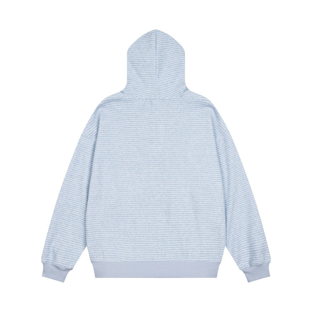 Striped Zip-Up Hoodie – Relaxed Fit Men's Full-Zip Sweatshirt