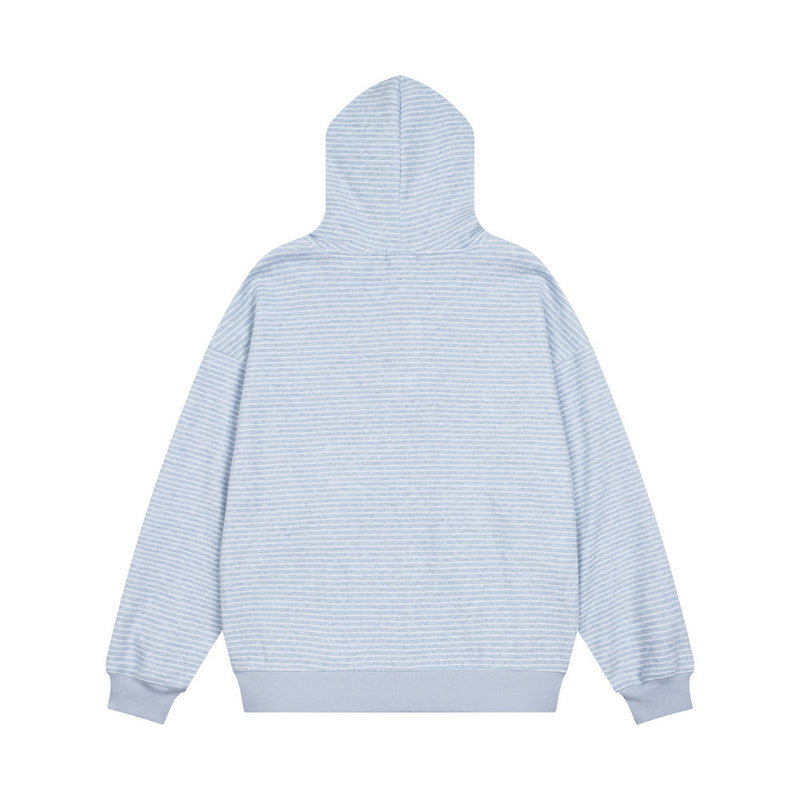 Striped Zip-Up Hoodie – Relaxed Fit Men's Full-Zip Sweatshirt