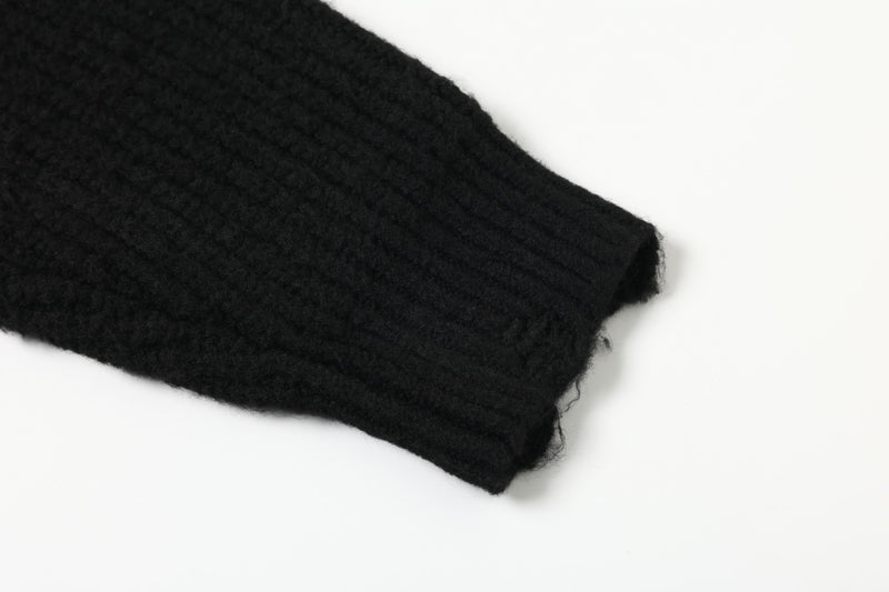 Strick-Cardigan mit Racing-Patches, Reißverschluss und Stehkragen