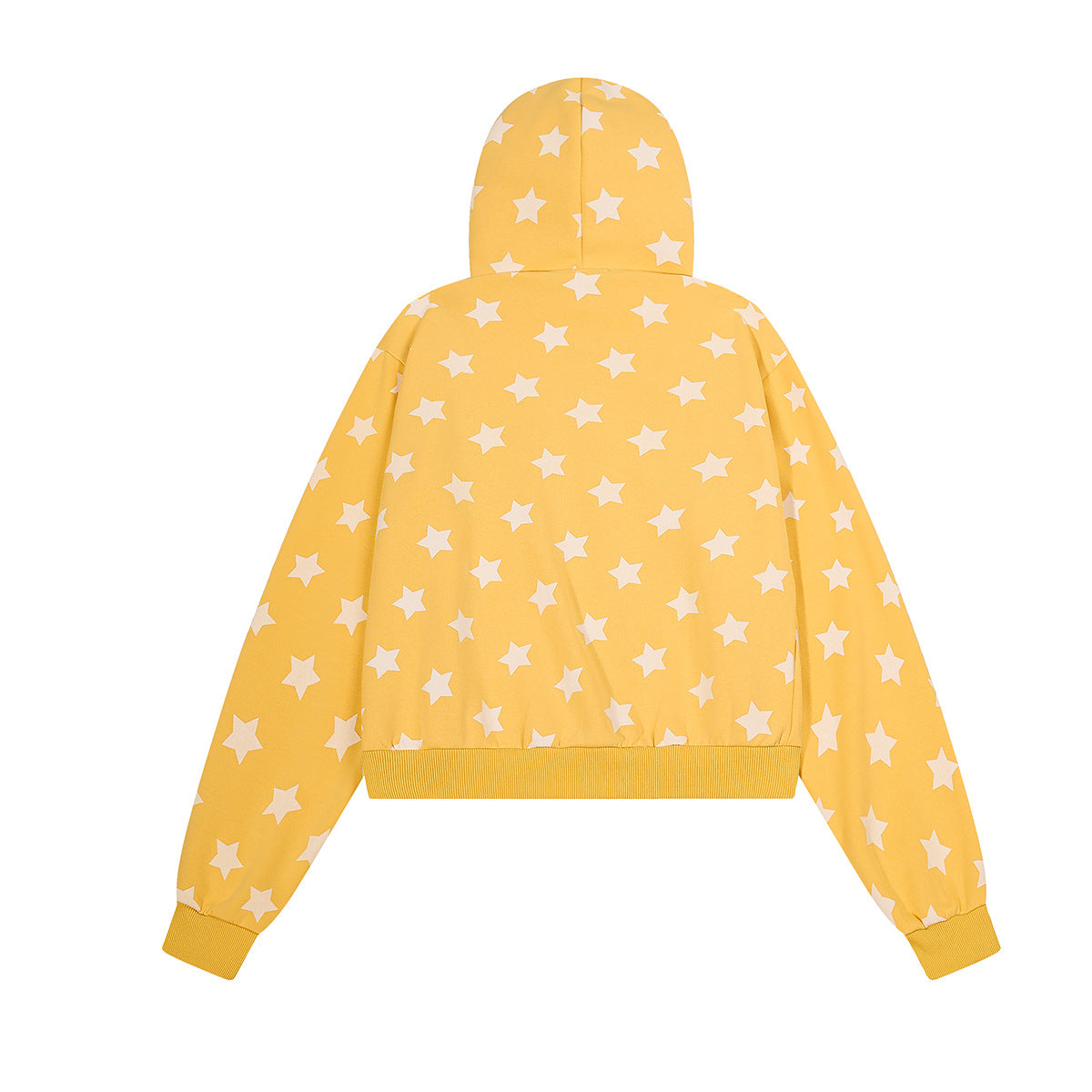Sweat court zippé à imprimé étoiles avec pomme – Streetwear kawaii
