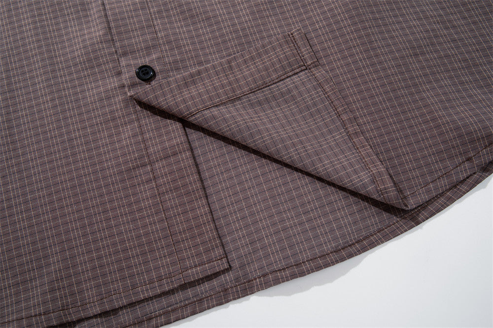 Men's Plaid Long-Sleeve Shirt – Relaxed Fit Button-Up with Chest Pocket