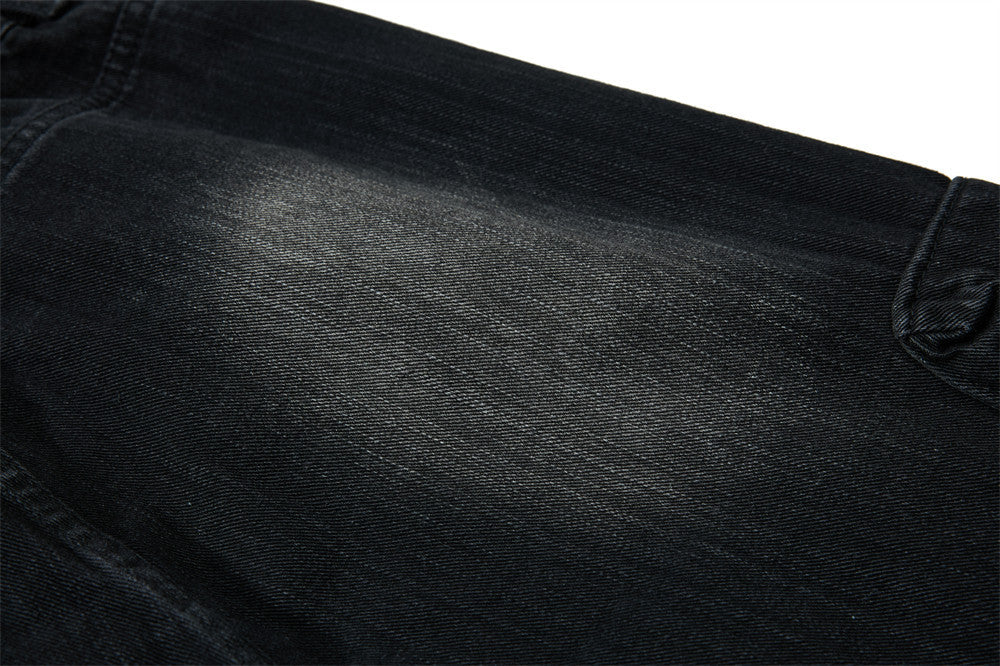 Vaqueros cargo para hombre — Pantalón vaquero de pierna ancha con múltiples bolsillos y lavado desgastado