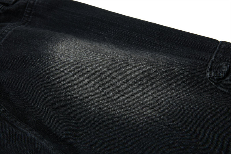 Vaqueros cargo para hombre — Pantalón vaquero de pierna ancha con múltiples bolsillos y lavado desgastado