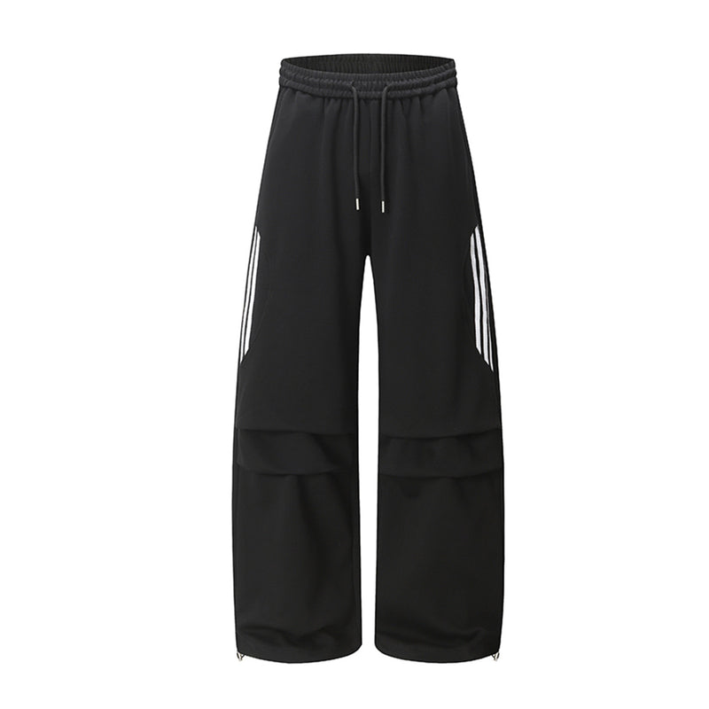 Wide-Leg Sweatpants – Vintage Washed Heraldic Graphic, Relaxed Straight Fit