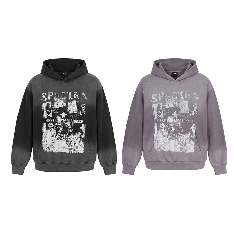 Spectra First Appearance Graphic Hoodie – Washed Vintage Oversized Pullover