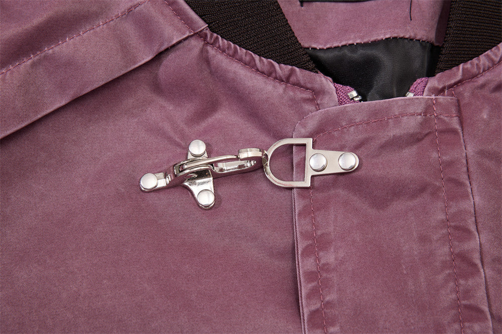 Bomber Jacket for Men – Washed Oversized Fit with Metal Clasp & Pleated Sleeves