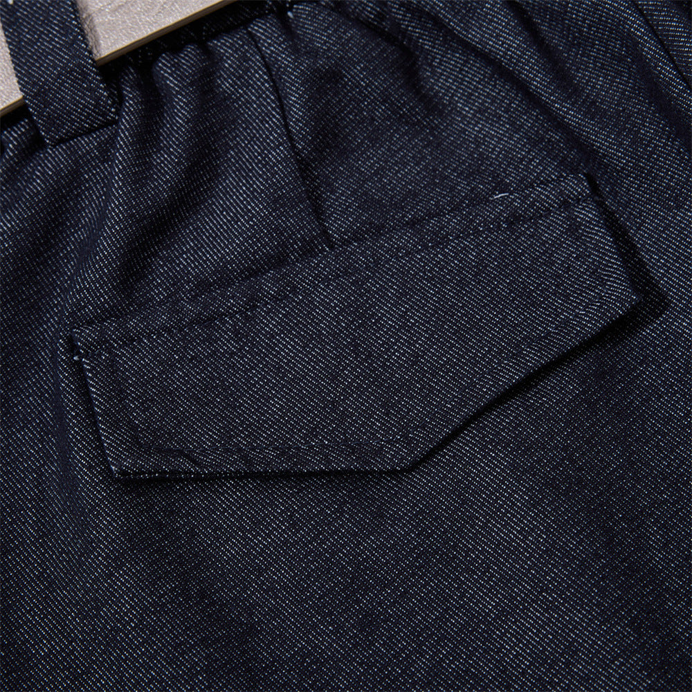 Wide-Leg Pleated Cropped Shorts with Belt – Men's Relaxed Fit