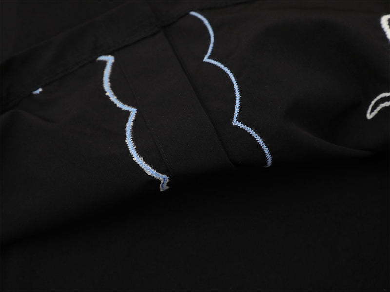Abstract Greyhound Embroidered Short Sleeve Shirt – Oversized Casual Streetwear