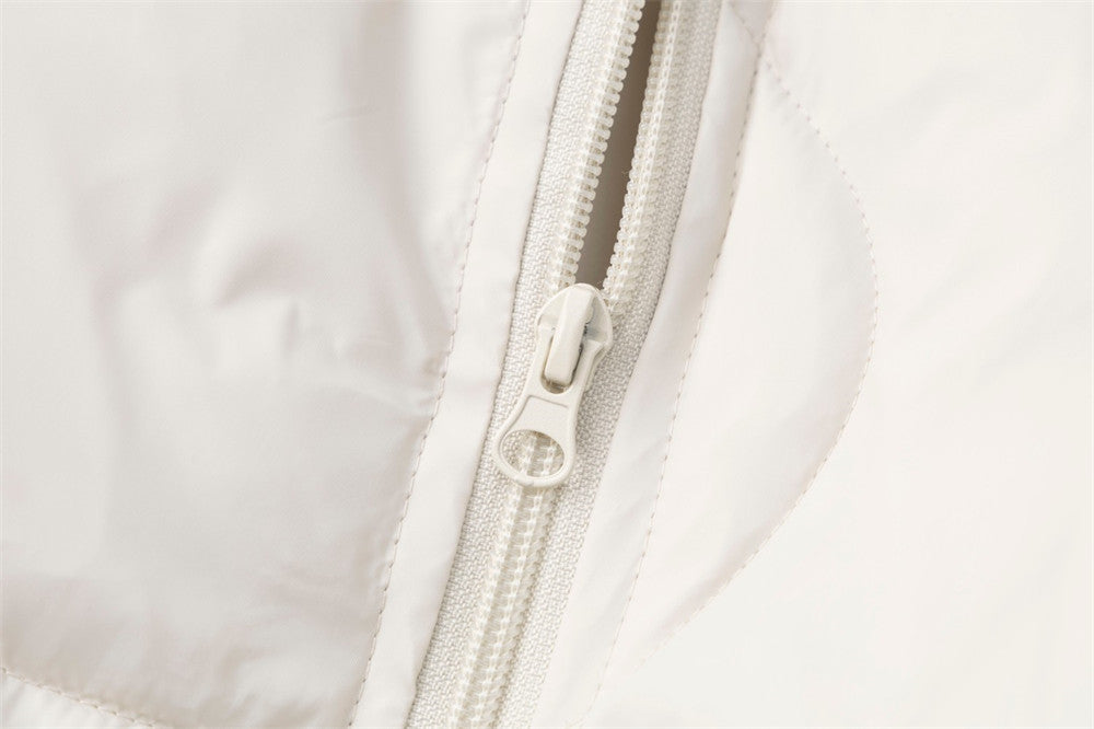 Diagonal Zip Hooded Puffer Jacket – Oversized Streetwear Down Coat