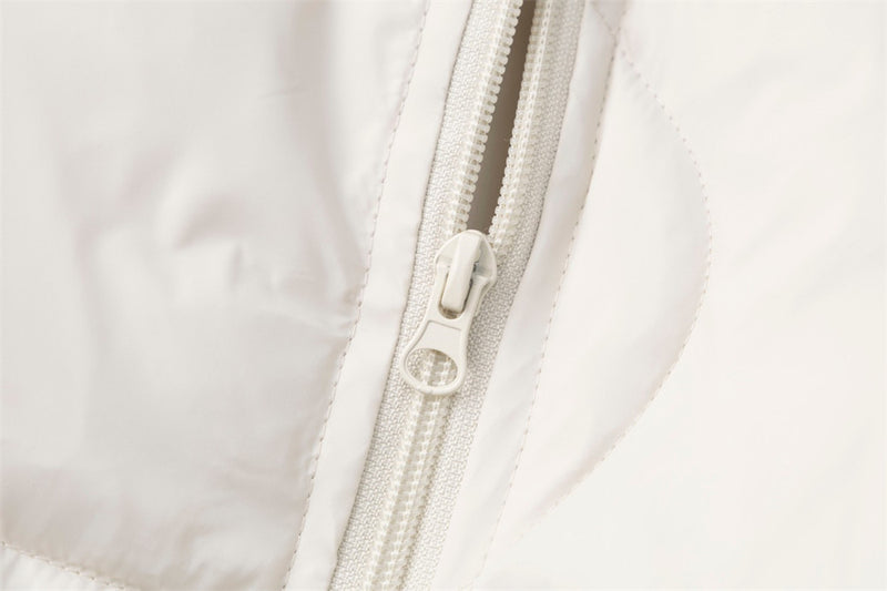 Diagonal Zip Hooded Puffer Jacket – Oversized Streetwear Down Coat