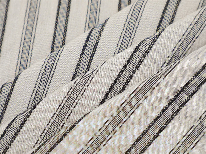 Vertical Stripe Short Sleeve Shirt – Oversized Relaxed Fit