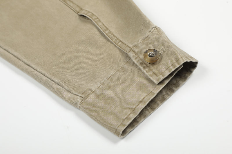 Veste en jean délavée vintage à clips mousqueton – Style trucker workwear