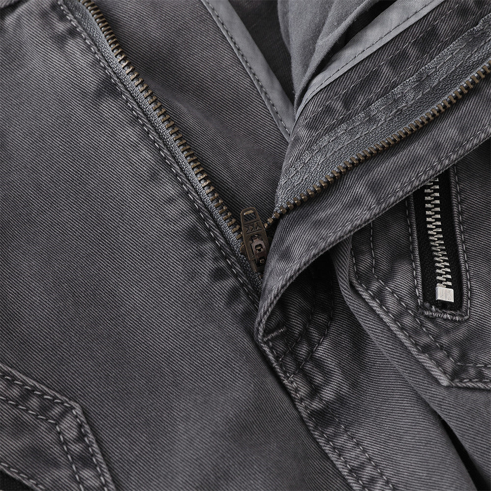 Wide-Leg Cargo Pants – Multi-Pocket Washed Vintage Streetwear Trousers