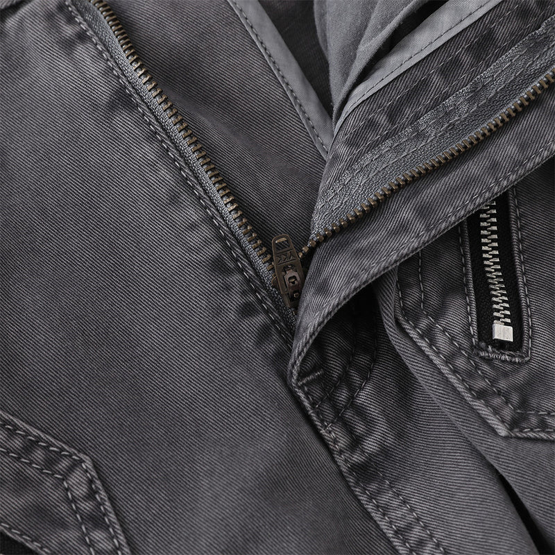Wide-Leg Cargo Pants – Multi-Pocket Washed Vintage Streetwear Trousers