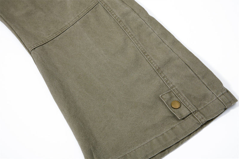 Wide-Leg Cargo Pants – Baggy Fit with Pleated Panels & Utility Pockets