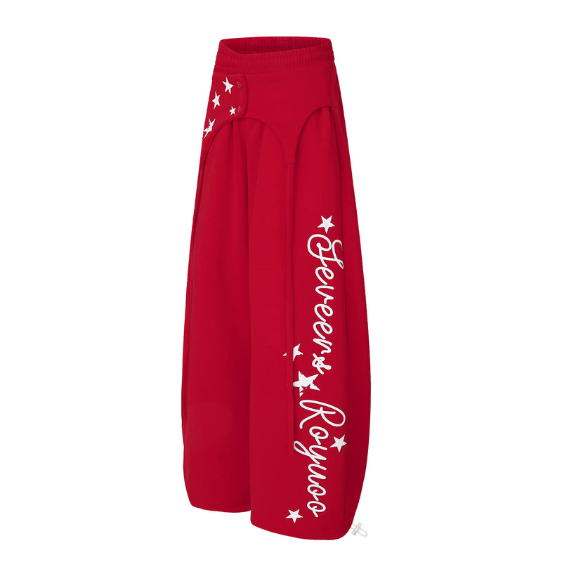 Wide-Leg Star Print Sweatpants – Hip-Hop Streetwear Baggy Jogger Pants