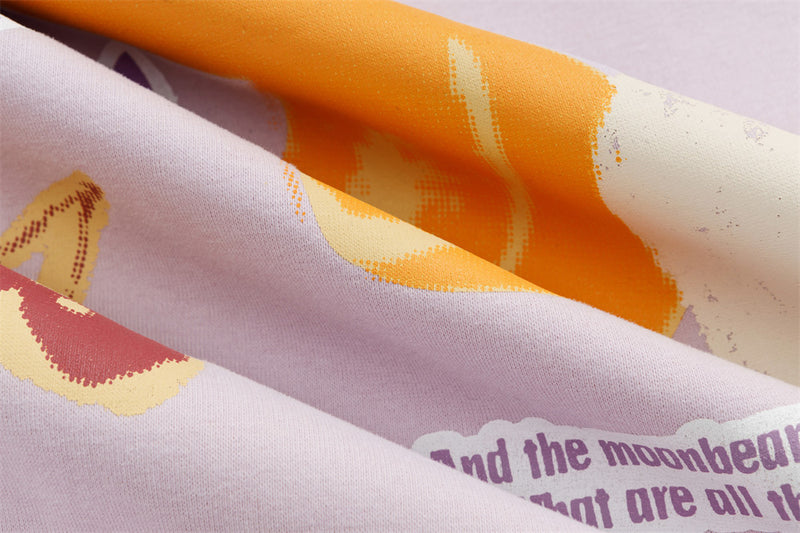 Oversized Graphic Hoodie with Fruit Print and Letter Graphics