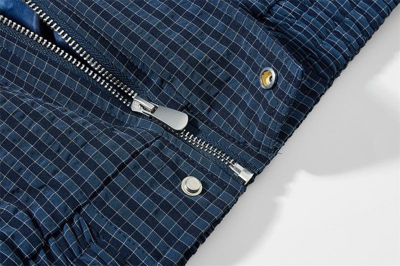 Mens Plaid Suit Jacket Oversized Harrington Streetwear Coat