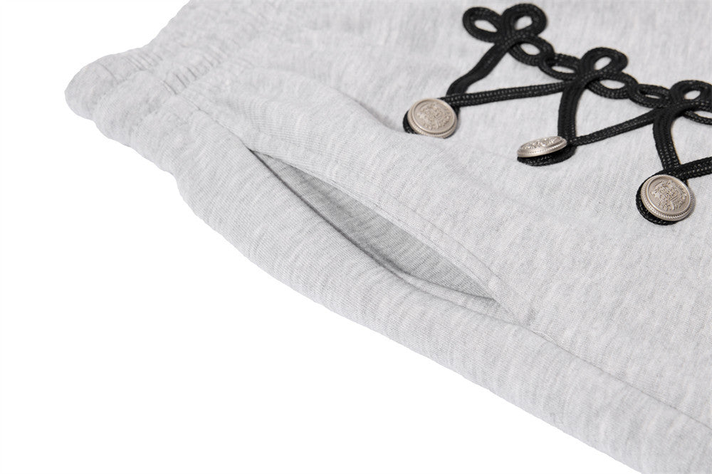 Oversized Zip-Up Hoodie Men – Rope Lace Detail Wide-Leg Sweatpants Set