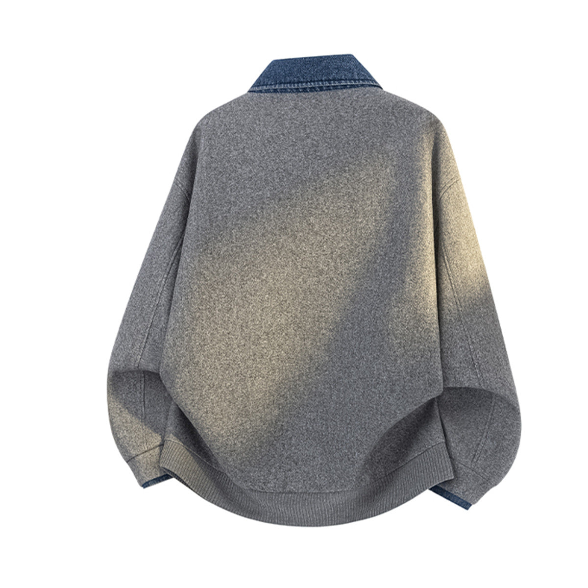Veste boxy à boutons-pression avec col en denim – Style rétro old money