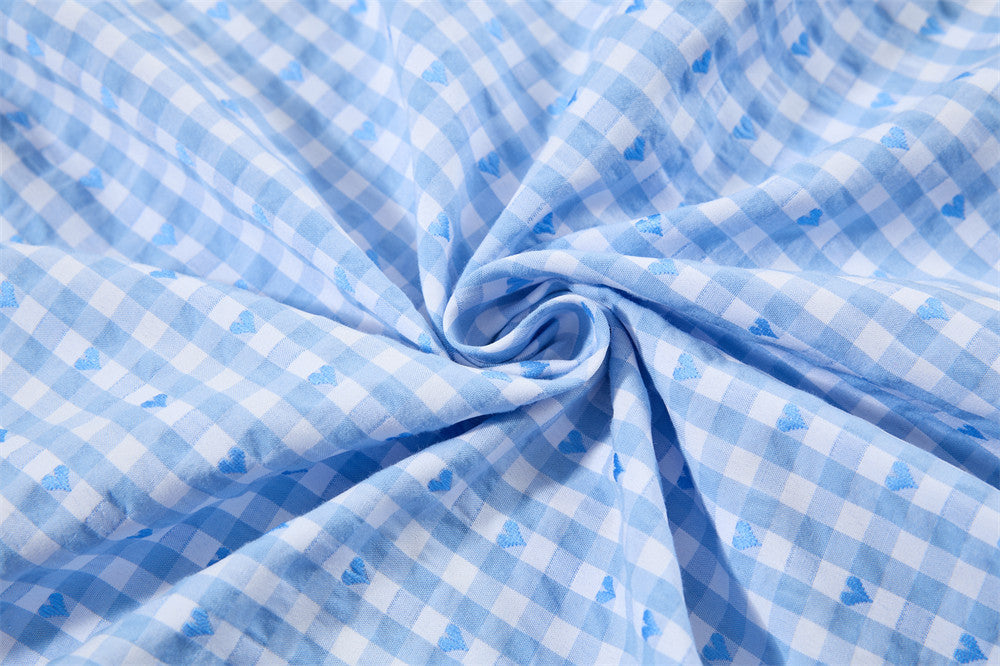 Langarmhemd mit Vichykaromuster und gesticktem Cartoon-Welpen – Relaxed Fit