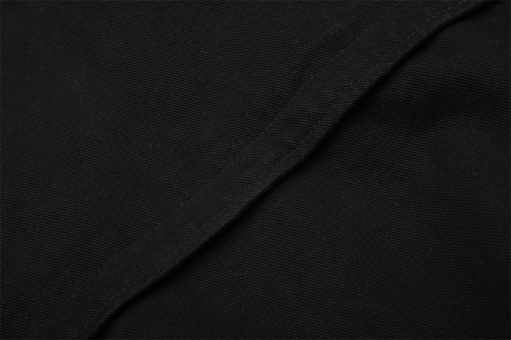 Men's Military-Inspired Short Jacket with Stand Collar, Buckle Straps & Button
