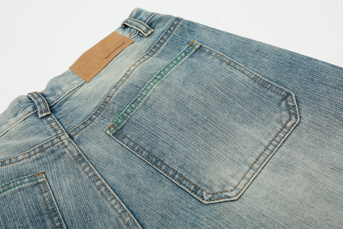 Hellblaue Baggy-Jeans für Herren – Wide-Leg-Denim mit Vintage-Waschung